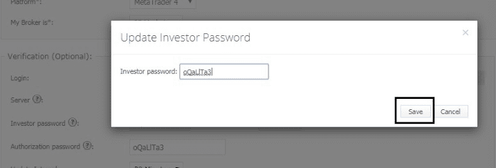 Cập nhật mật khẩu nhà đầu tư