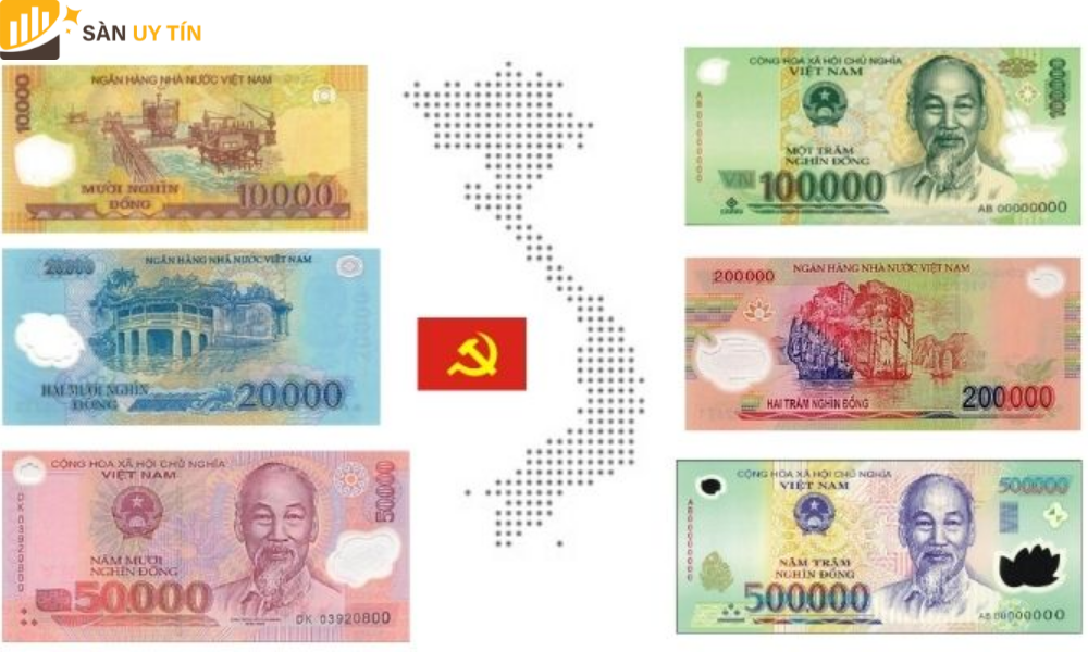 Hình ảnh về tiền Polymer đang được lưu hành trên thị trường Việt Nam