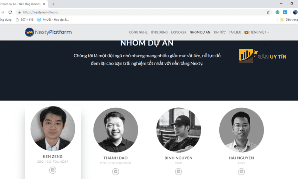 Đội ngũ phát triển của dự án Nexty (NTY)