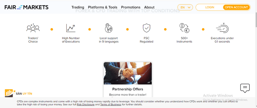 FAIR MARKETS la mot cong ty tai chinh chuyen ve giao dich Forex va CFD da tai san
