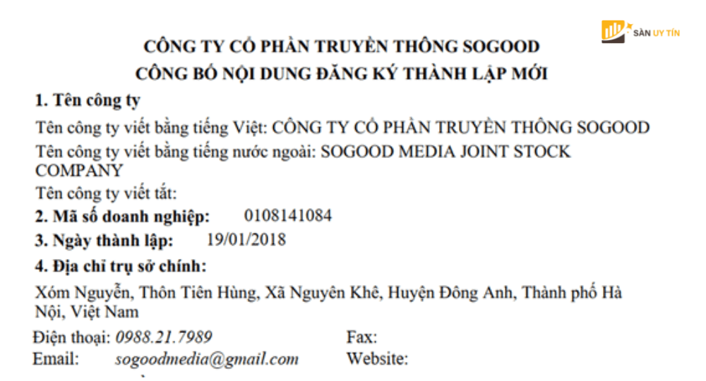 Thong tin cong ty map mo